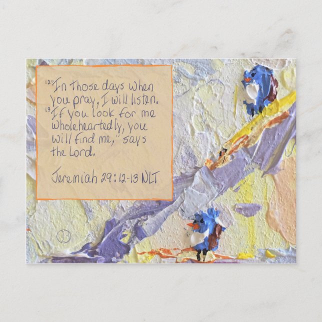 Postale Carte d'écriture Jeremiah 29:12-13 (Devant)