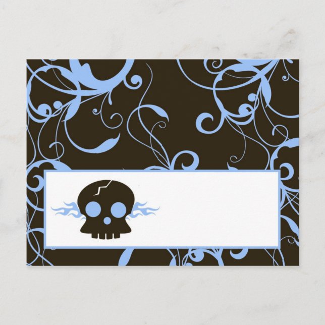 Postale Carte d'emplacement écrit Boy Blue Punk Rock Crâne (Devant)