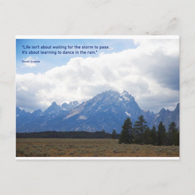 Postale Carte d'encouragement - Danse dans la pluie (Devant)