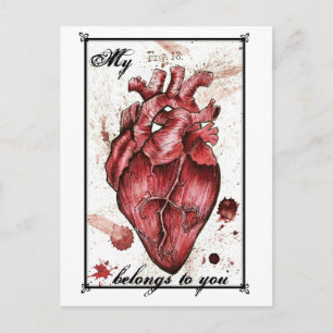 Postale Carte déplaisante d'amour du coeur Edgar Allan Poe