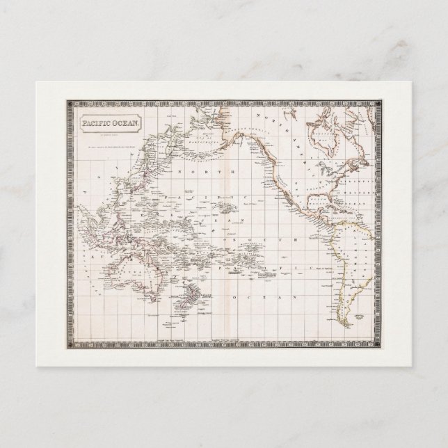 Postale Carte des années 1800 de l'océan Pacifique (Devant)