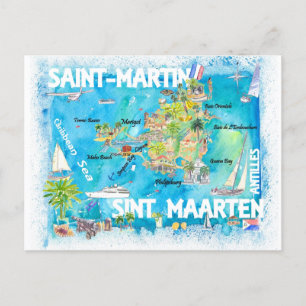 Postale Carte des Antilles Saint-Martin-Saint-Martin-Saint