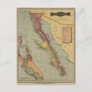 Postale Carte des antiquités de la Basse Californie