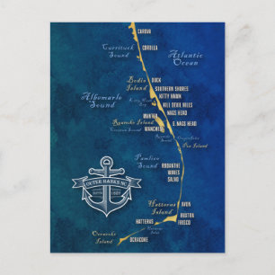 Postale Carte des banques externes nautiques