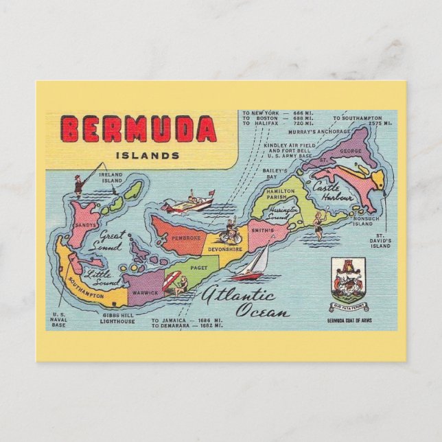 Postale Carte des Bermudes (Devant)