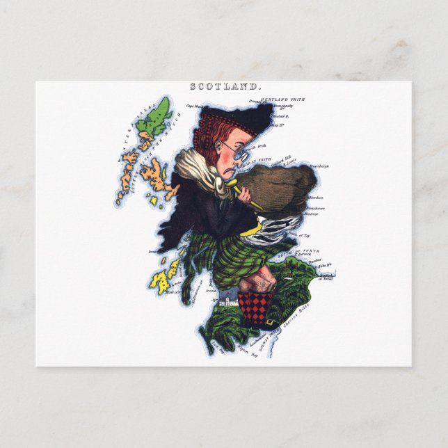 Postale Carte des caricatures écossaises (Devant)