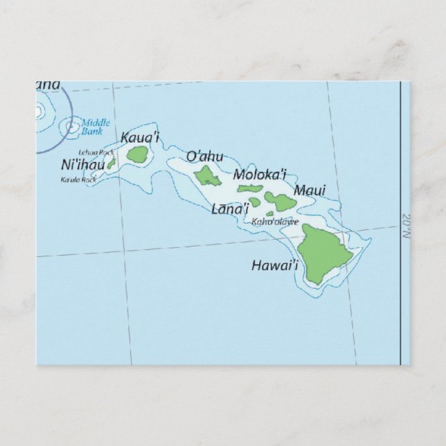 Postale Carte des chaînes de l'île d'Hawaii (Devant)