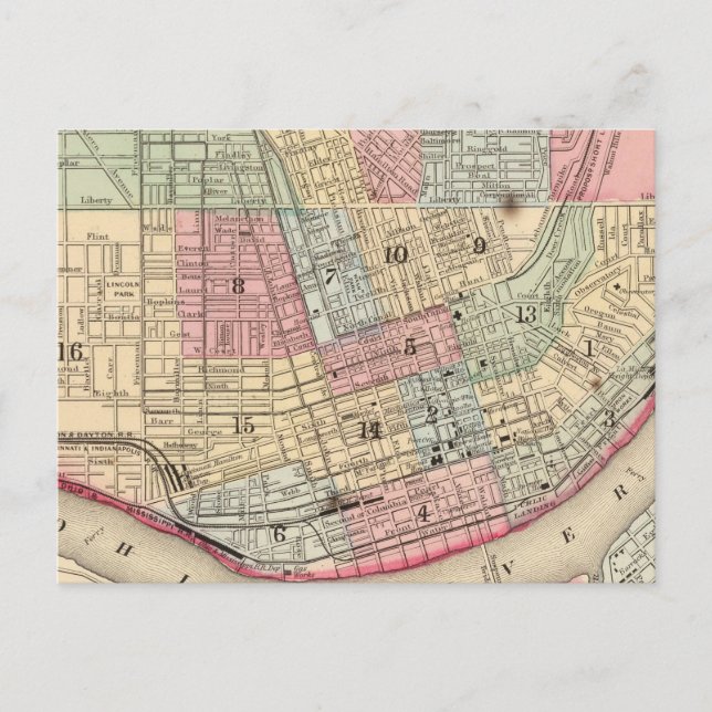 Postale Carte des Cincinnati par Mitchell (Devant)