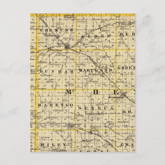 Postale Carte des comtés de Boone et McHenry (Devant)