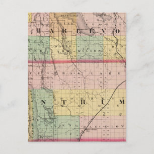 Postale Carte des comtés de Charlevoix et d'Antrim, Michig