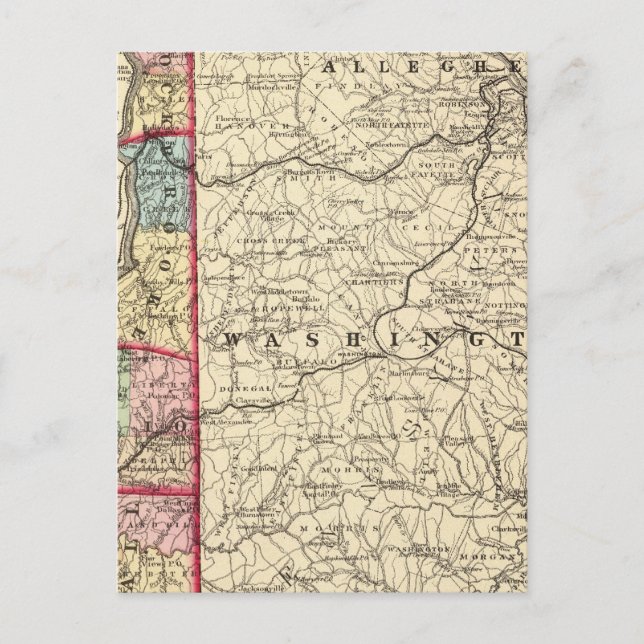Postale Carte des comtés de Hancock, Brooke, Ohio, Marshal (Devant)