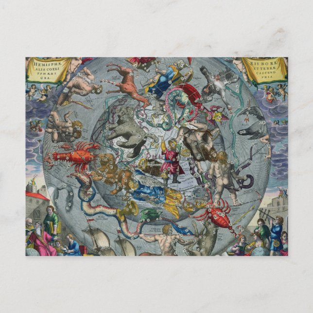 Postale Carte des constellations du Nord (Devant)