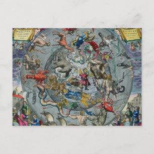 Postale Carte des constellations du Nord