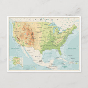 Postale Carte des couleurs du monde