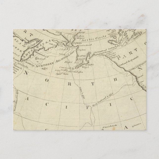 Postale Carte des découvertes faites par Cook et Clerke 2 (Devant)