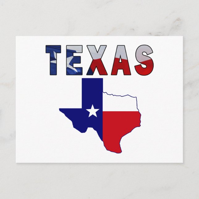 Postale Carte des drapeaux avec le Texas (Devant)