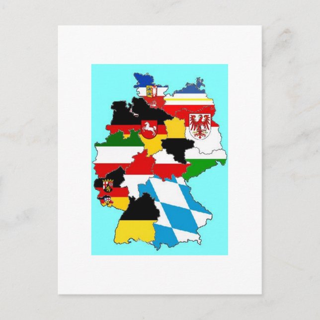 Postale Carte des drapeaux d'état Allemagne (Devant)
