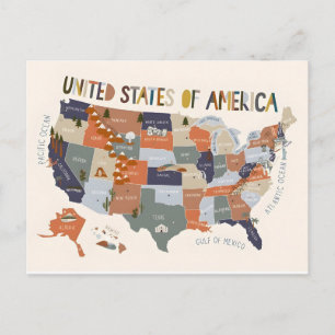 Postale Carte des États-Unis