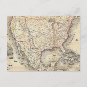 Postale Carte Des États-Unis