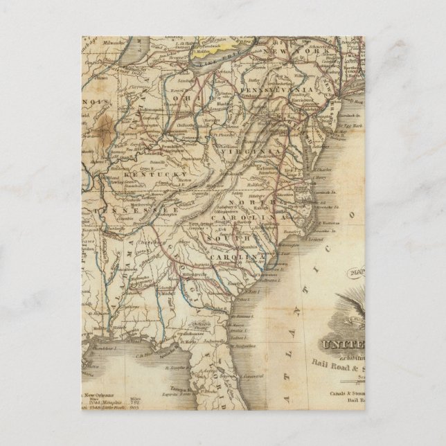 Postale Carte Des États-Unis 3 (Devant)