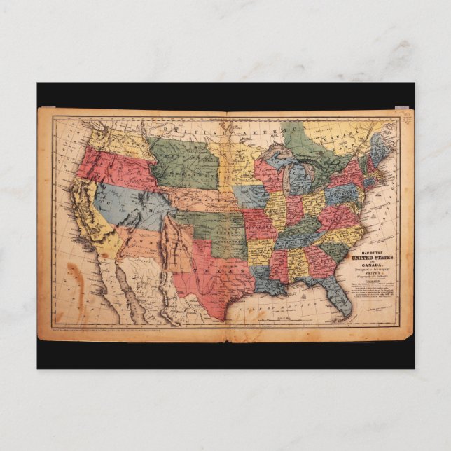 Postale Carte des États-Unis d'Amérique en 1853 (Devant)