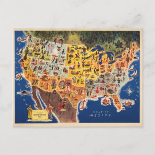 Postale Carte des États-Unis - Vacances et Jouer