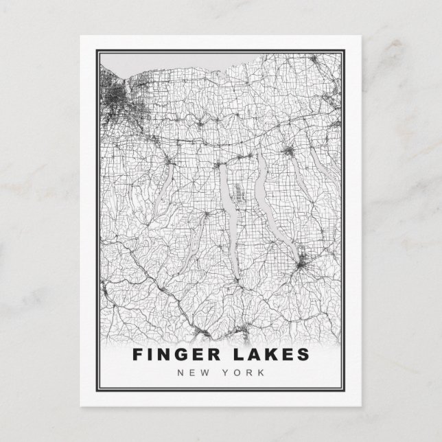 Postale Carte des Finger Lakes (Devant)
