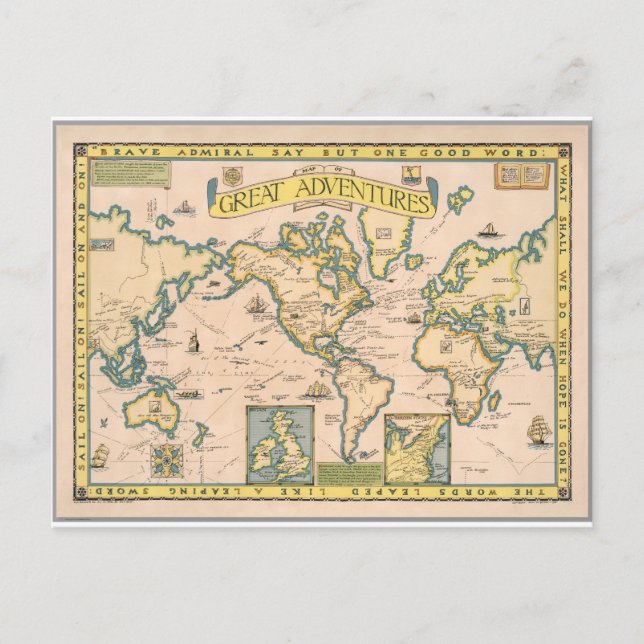 Postale Carte des grandes aventures (Devant)