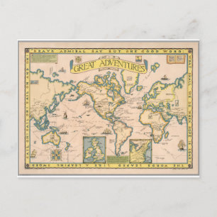 Postale Carte des grandes aventures