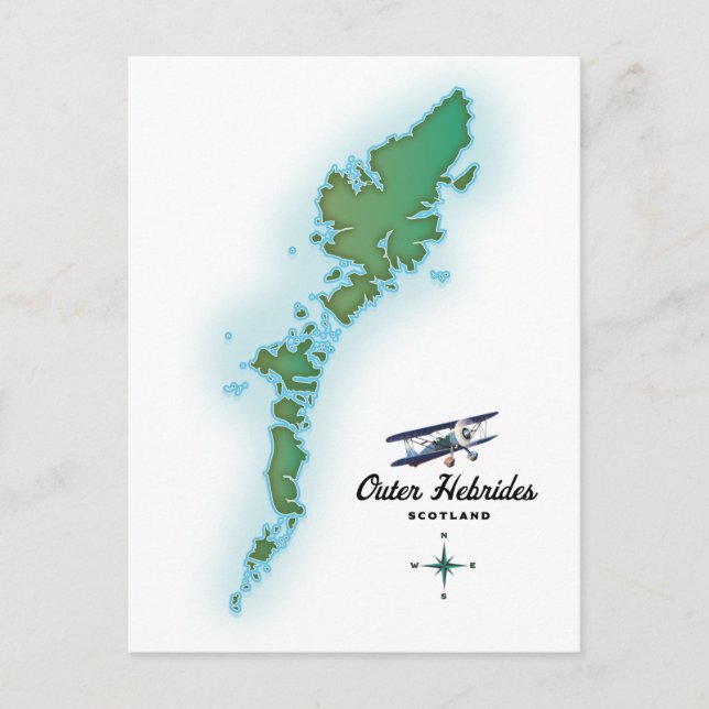 Postale Carte des Hébrides extérieures Écosse (Devant)
