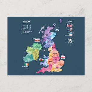 Postale Carte des îles britanniques