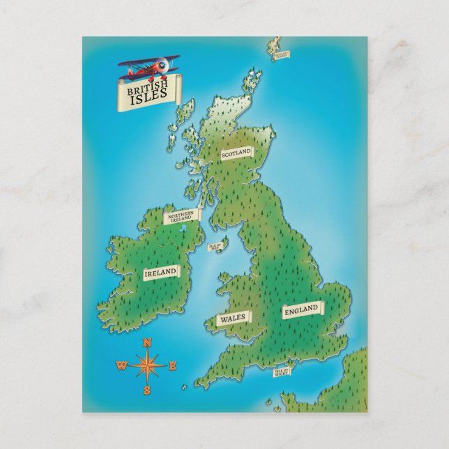 Postale Carte des îles britanniques (Devant)