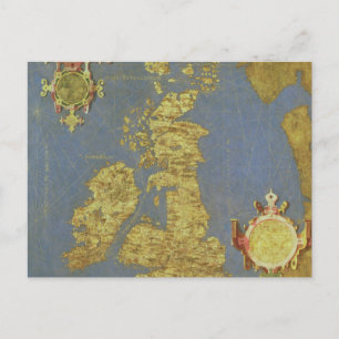 Postale Carte des îles britanniques du XVIe siècle