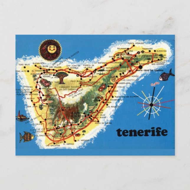 Postale Carte des îles Canaries  (Devant)