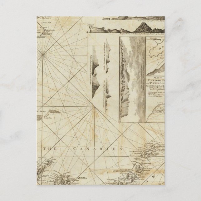 Postale Carte des îles Maderas et Canaries (Devant)