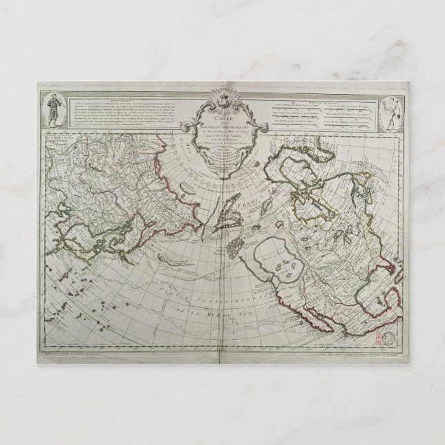 Postale Carte des Nouvelles Découvertes (Devant)