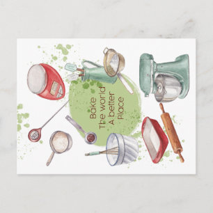 Postale Carte des outils de cuisson