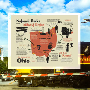 Postale Carte des parcs nationaux de l'Ohio