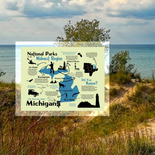 Postale Carte des parcs nationaux du Michigan (Créateur téléchargé)