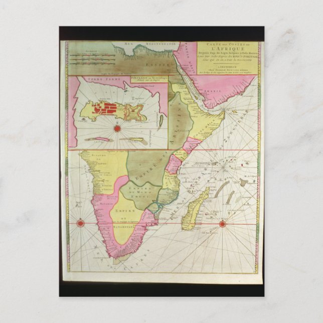 Postale Carte des pays d'Afrique (Devant)