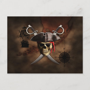 Postale Carte des pirates