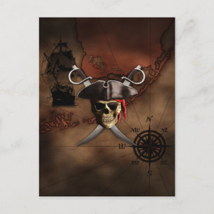 Postale Carte des pirates