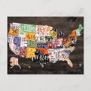 Postale Carte des plaques de licence de USA Warm Colors Ed