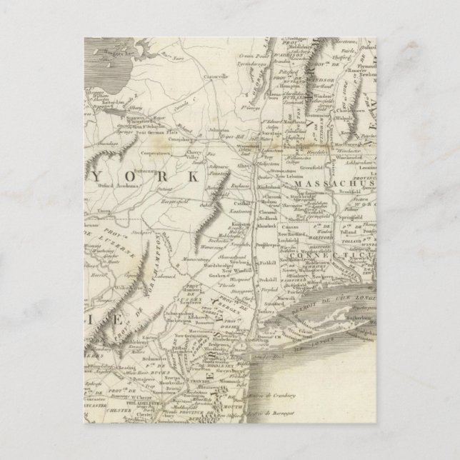 Postale Carte des provinces des États-Unis (Devant)