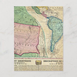 Postale Carte des régions d'or de Californie