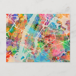 Postale Carte des rues de New York