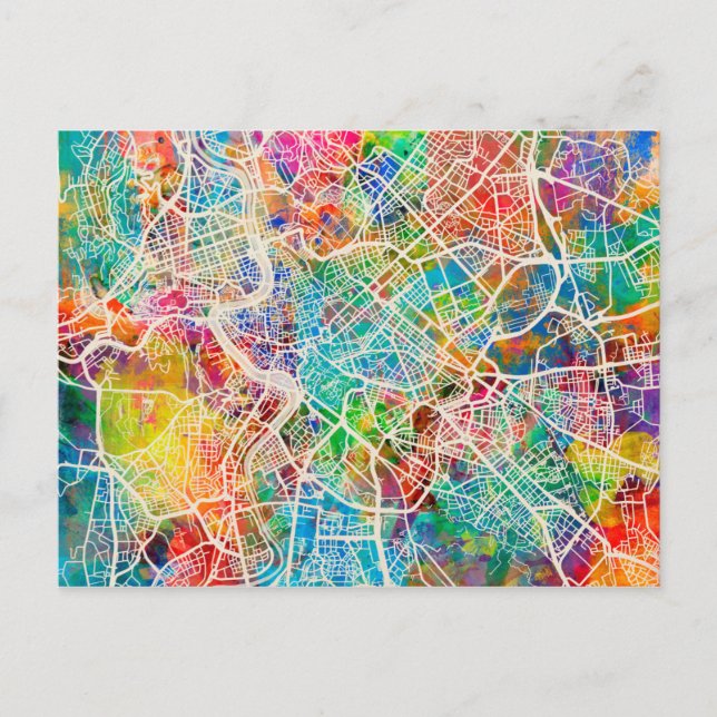 Postale Carte des rues Rome Italie (Devant)