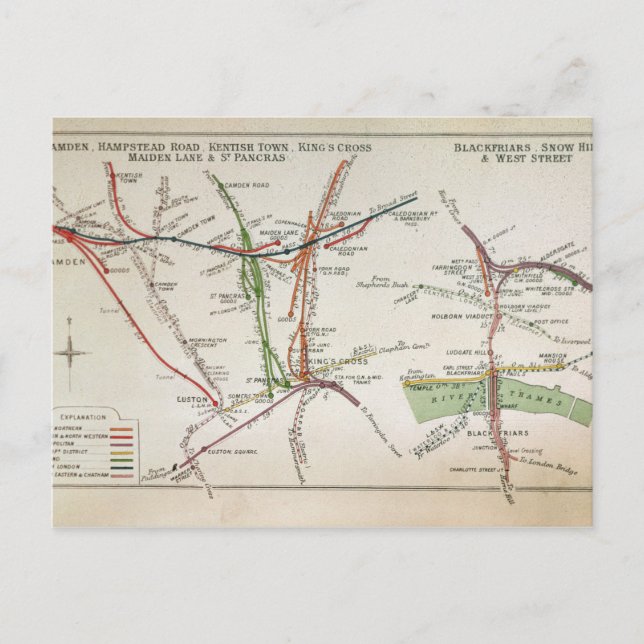 Postale Carte des transports de Londres, vers 1915 (Devant)