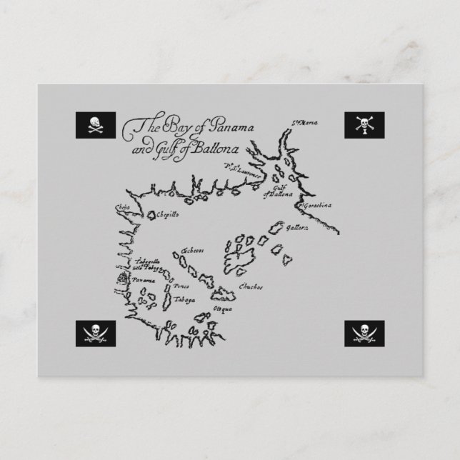 Postale Carte des trésors de pirates (Devant)
