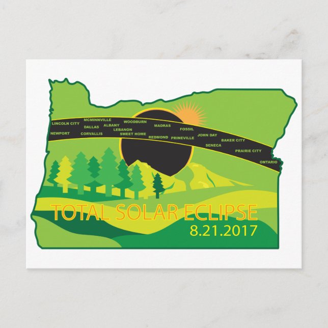 Postale Carte des villes de l'Oregon pour 2017 (Devant)